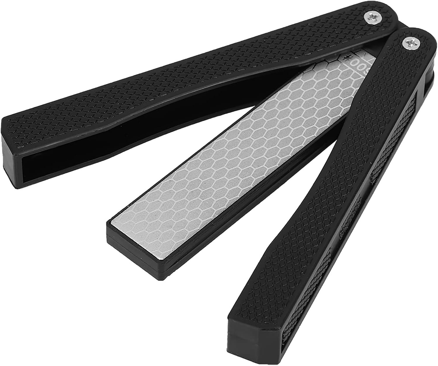 Fydun Double Sided Knife Sharpener Portable Folding Portable Slip Knife Sharpener for Men and Women (Black)