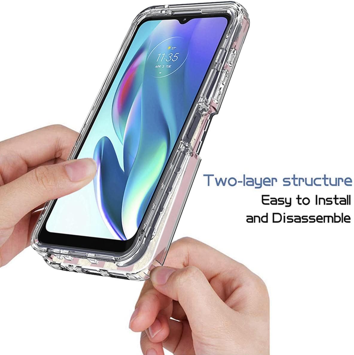 Funda para Moto G50 5G, Motorola G50 XT2149-1 con protector de pantalla de vidrio templado, bonito patrón de bandera transparente de cuerpo