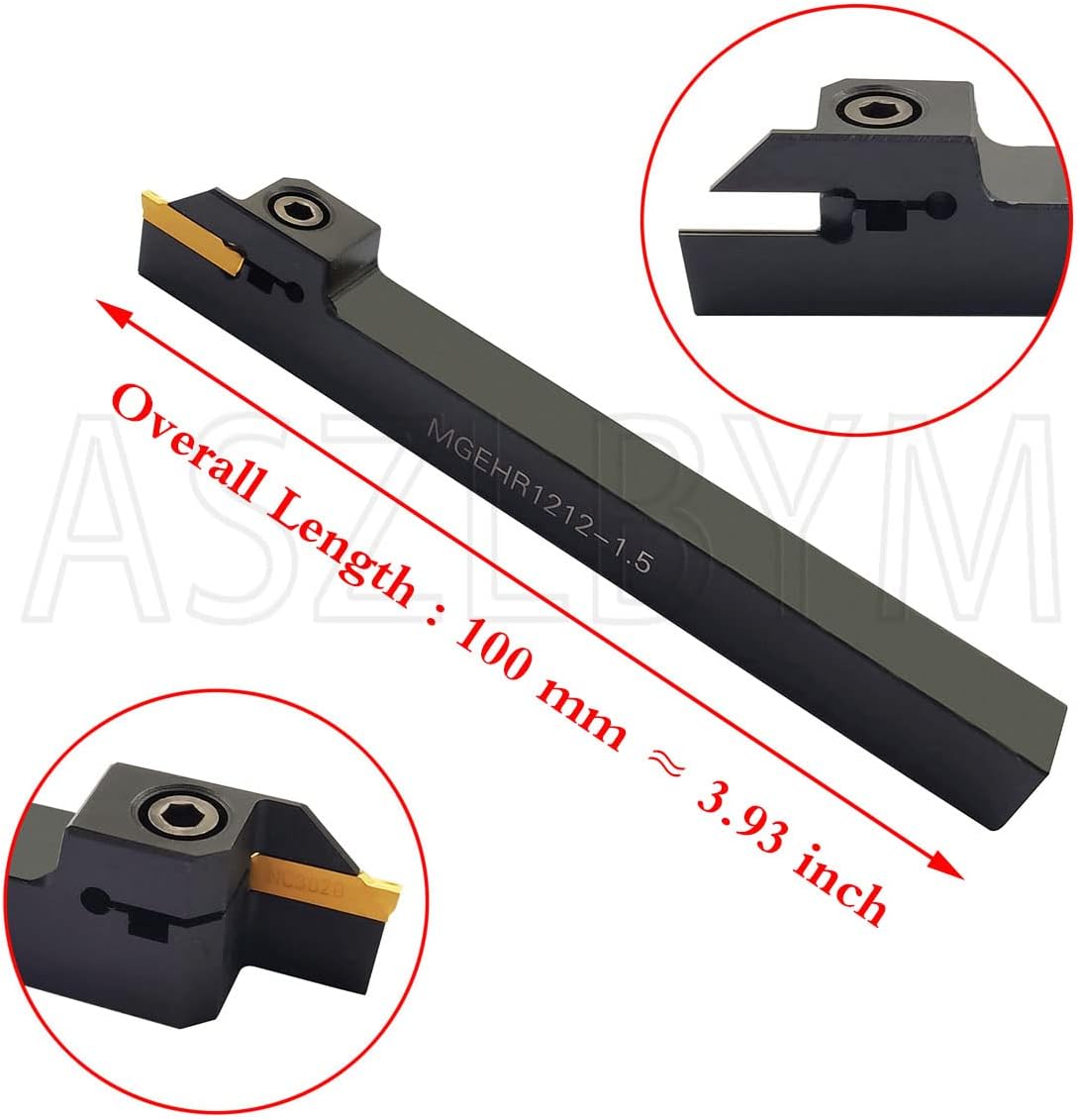 Soporte de herramienta de ranurado para torno MGEHR1212-1.5 con 11 piezas MGMN150-G insertos de ranurado de carburo indexables