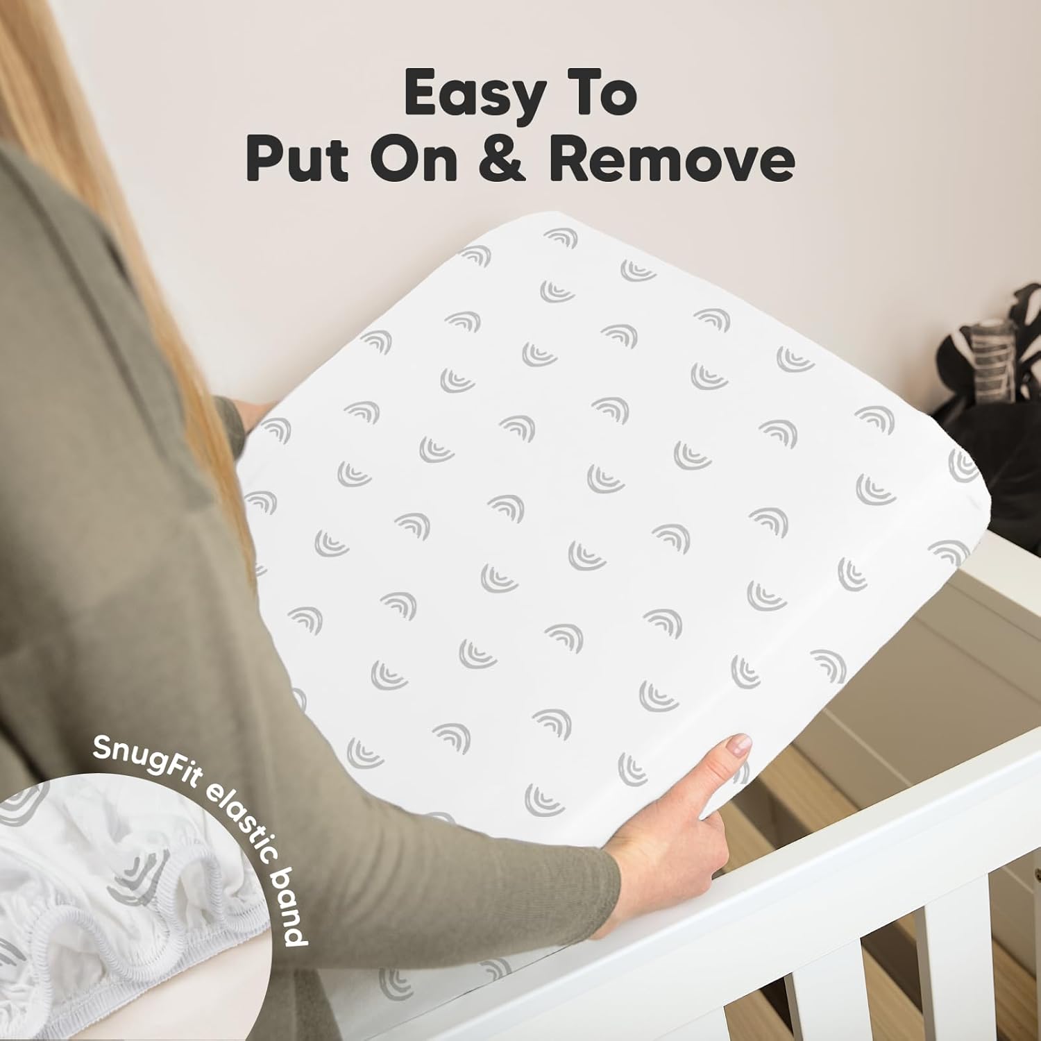 Paquete de 2 sábanas orgánicas para cuna para niños, niñas, sábana bajera ajustable de jersey, sábanas neutrales para cuna, sábana de colchón para