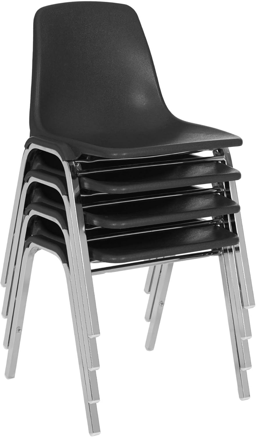 Silla apilable Poly Shell, color negro