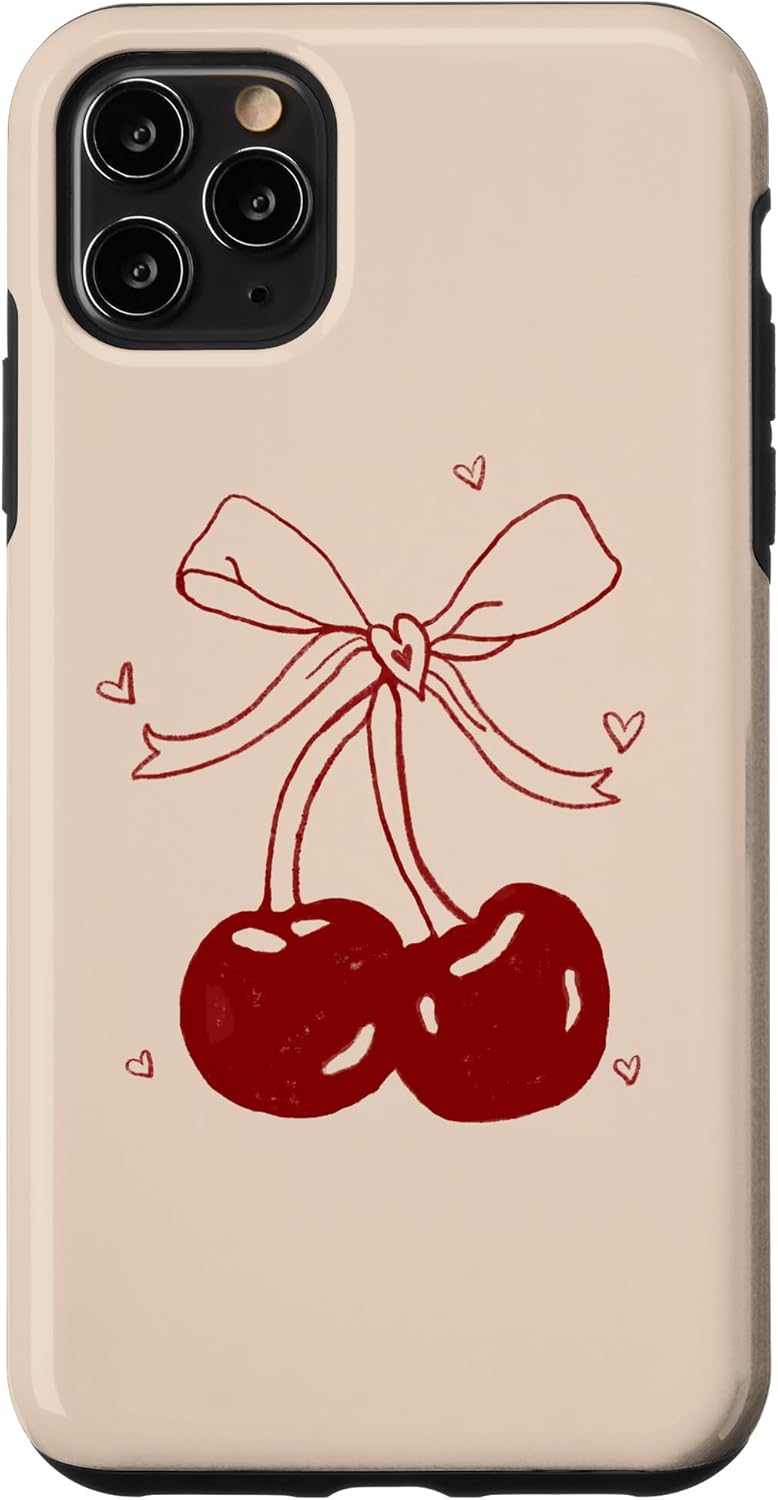 Funda para iPhone 11 Pro Max Cherri lazos cereza