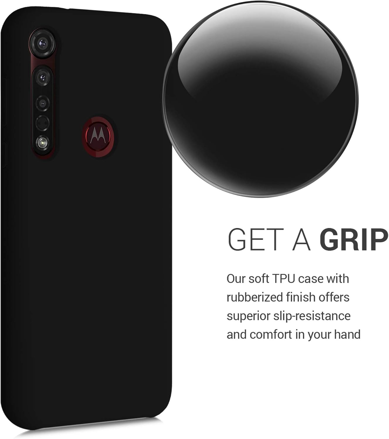 kwmobile Funda compatible con Motorola Moto G8 Plus – Funda de silicona TPU con acabado suave – Negro