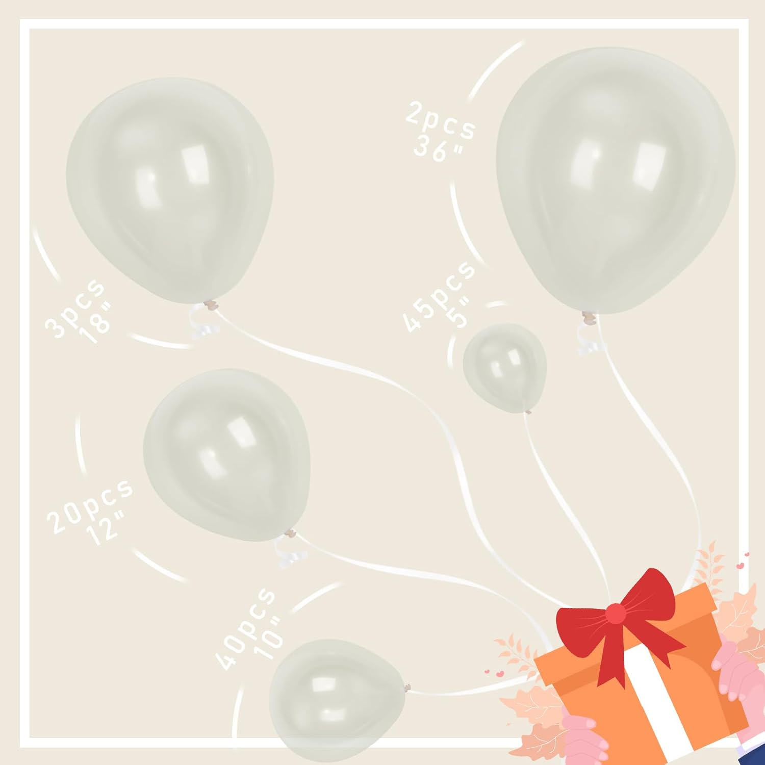 MOMOHOO Kit de arco de globos transparentes, 110 globos transparentes de 361812105 pulgadas de diferentes tamaños, globos transparentes grandes de