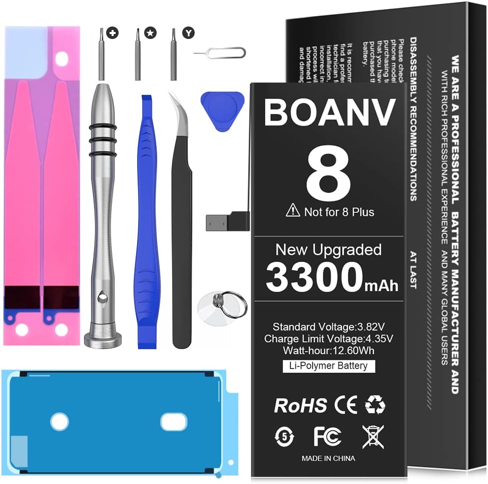 BOANV – Batería de repuesto de 0 ciclos para iPhone 8, (nueva versión 2023), ultra alta capacidad, nueva batería de repuesto de 0 ciclos para iPhone