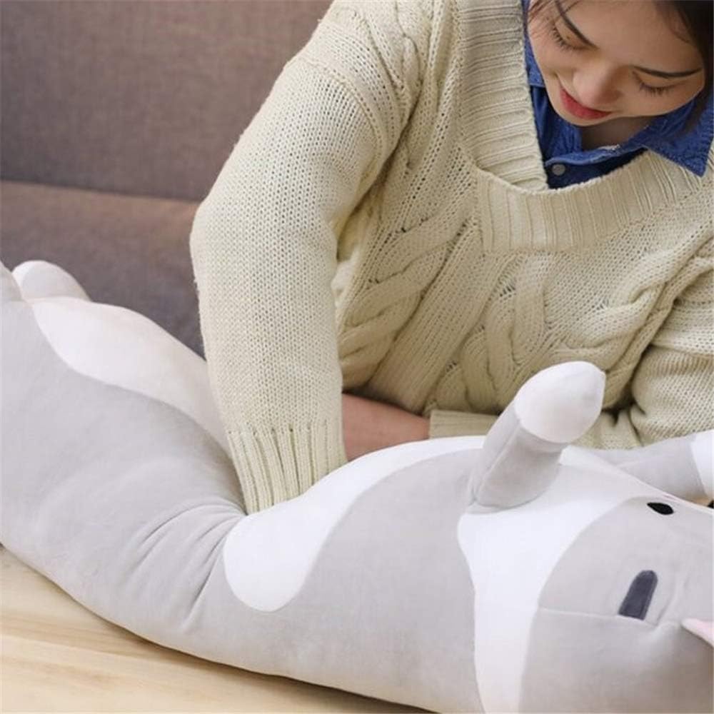 Shangman – Adorable almohada de peluche con diseño de gato de caricaturas, suave almohada larga para dormir, juguete, regalo para niños o novia,