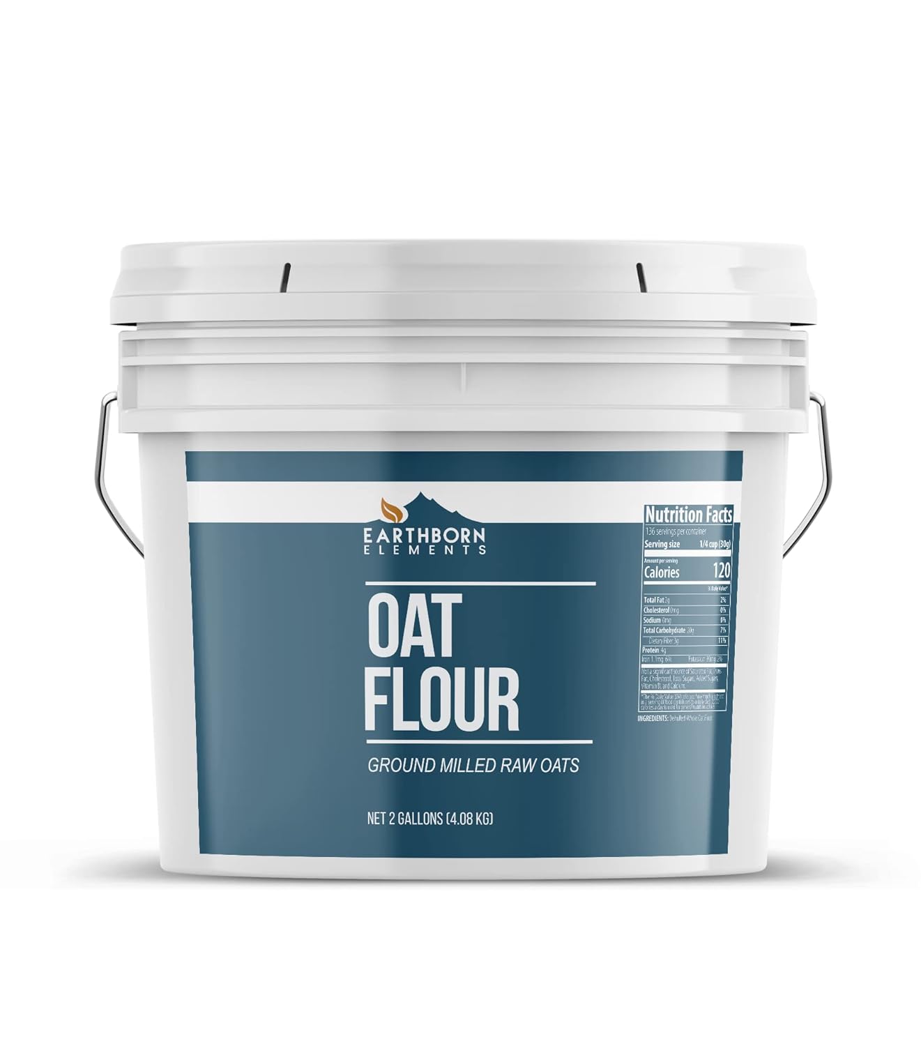 Earthborn Elements Paquete de harina de arroz integral, harina de almendras y harina de avena, cubos de 2 galones cada uno, sin gluten, para hornear