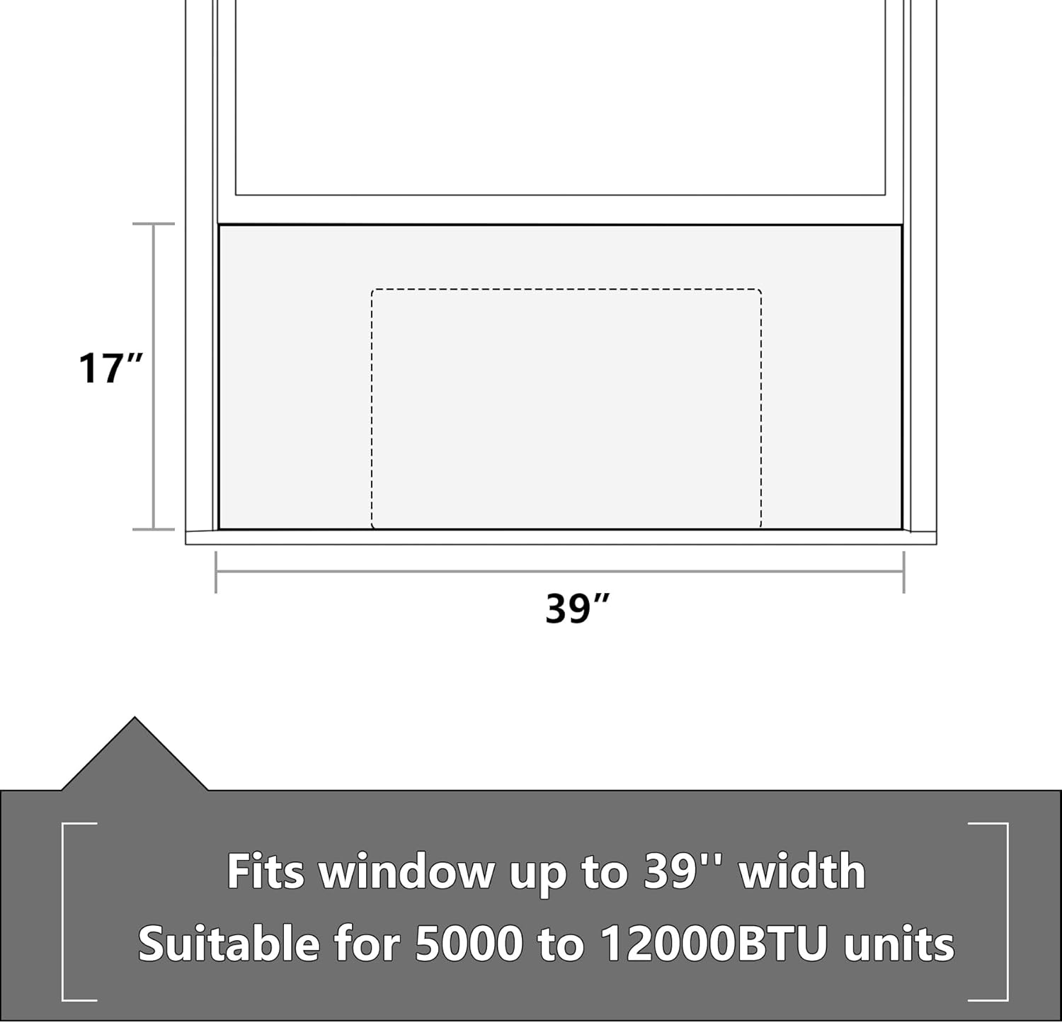 BJADE’S Panel de espuma con aislamiento lateral de aire acondicionado para ventana, paneles envolventes completos de una pieza, kit de sellado de