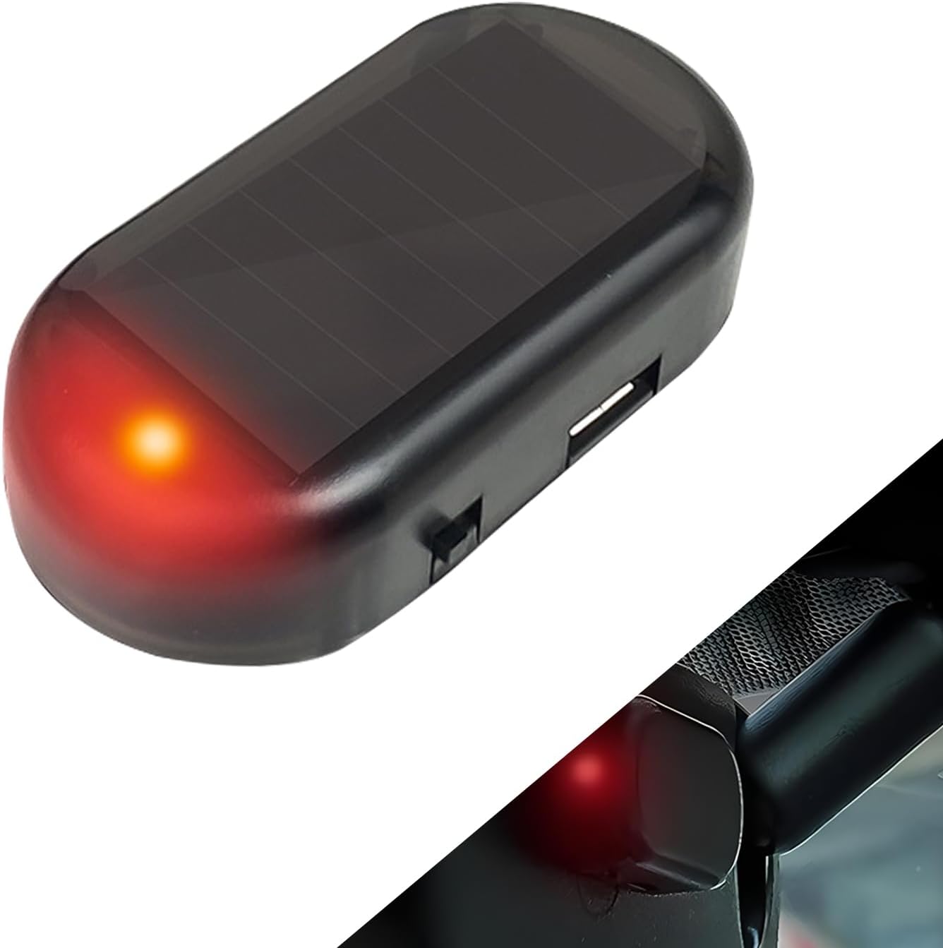 1 PC Car Simulation Warning Strobe Light, 1.96″ x 1.06″ ABS Shell Self-adhesive LED Smart Sensor Interior Sensor Light, Decorative Modification