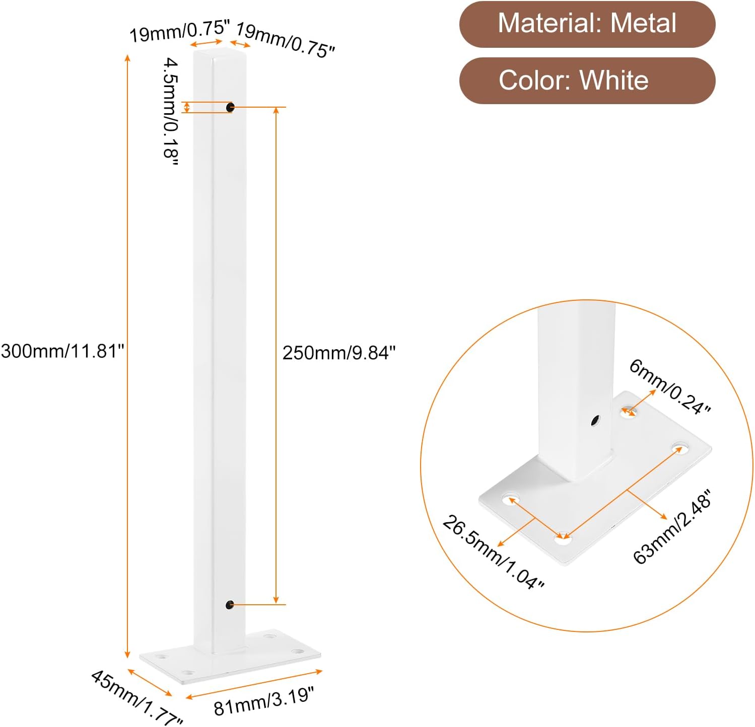 uxcell Soportes de estante flotantes, 2 soportes de metal industriales de 12 pulgadas para estantes montados en la pared, color blanco