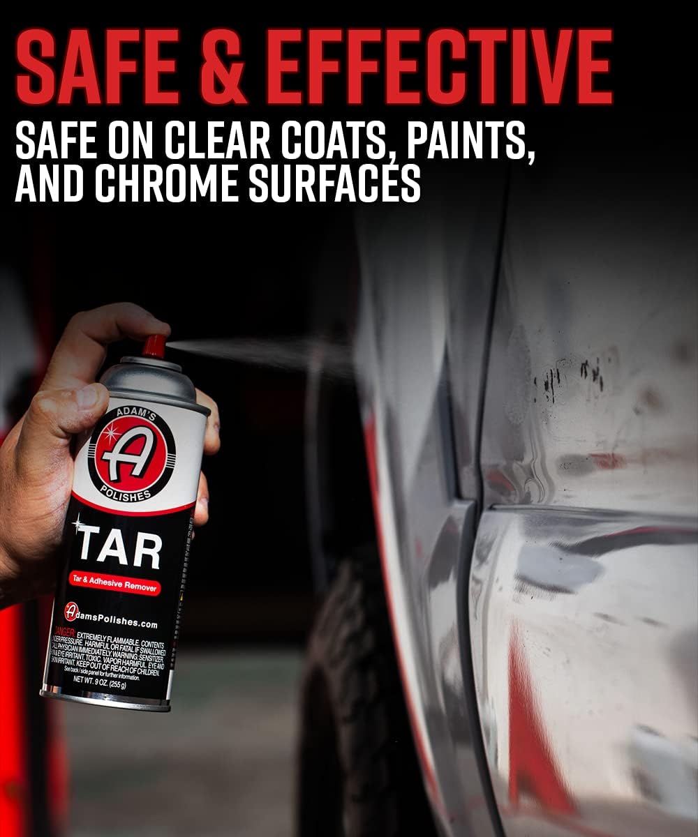Adam’s Tar 9oz  Removedor de adhesivo y alquitrán de carretera concentrado  Elimina rayas de goma, insignias y suciedad de tu pintura, ruedas,