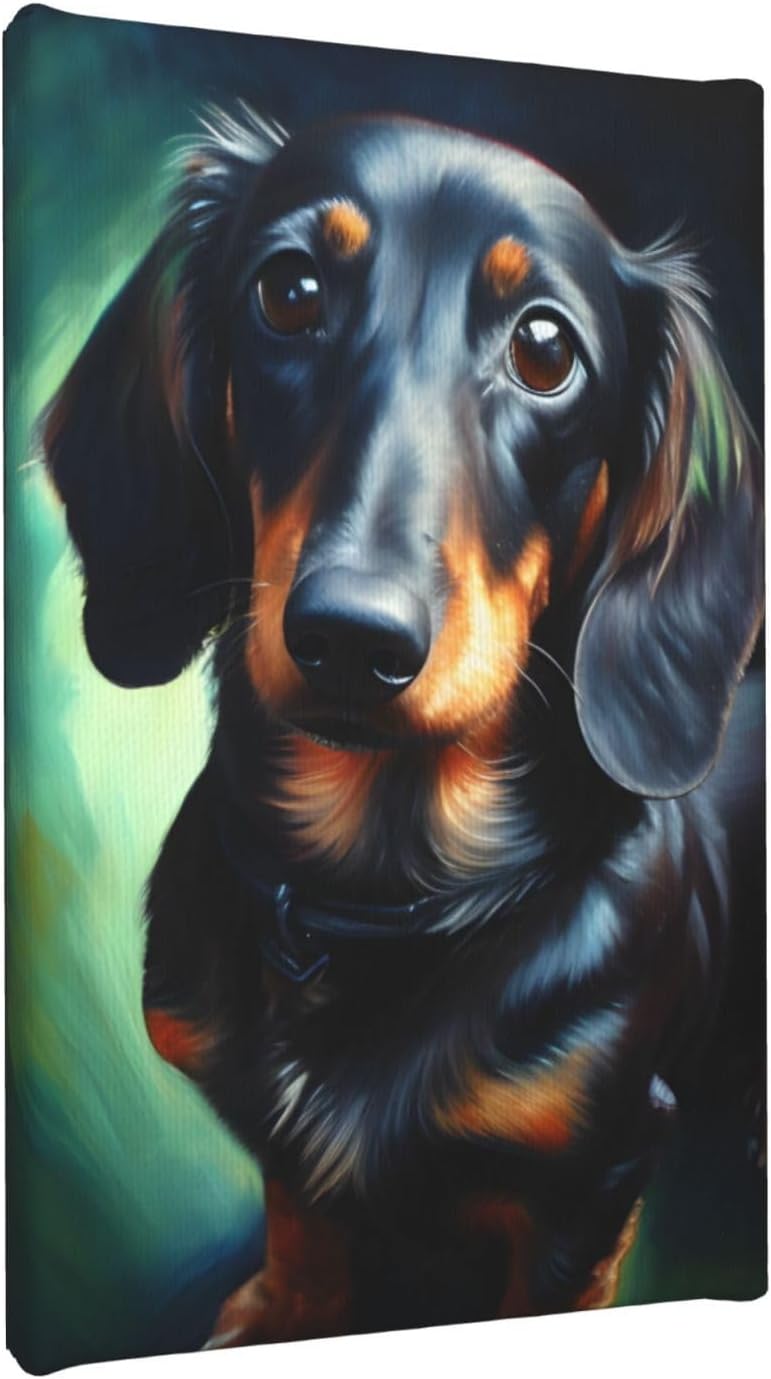yvkew Lienzo decorativo para pared de perro salchicha para decoración del hogar, pinturas de arte abstracto, arte moderno, decoración para