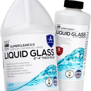 Kit de resina epoxi de vertido profundo, cristal líquido transparente, de 5 a 3.9in, más resina epoxi transparente a la vez para bordes vivos, mesas Kit de resina epoxi de vertido profundo, cristal líquido transparente, de 5 a 3.9in, más resina epoxi transparente a la vez para bordes vivos, mesas