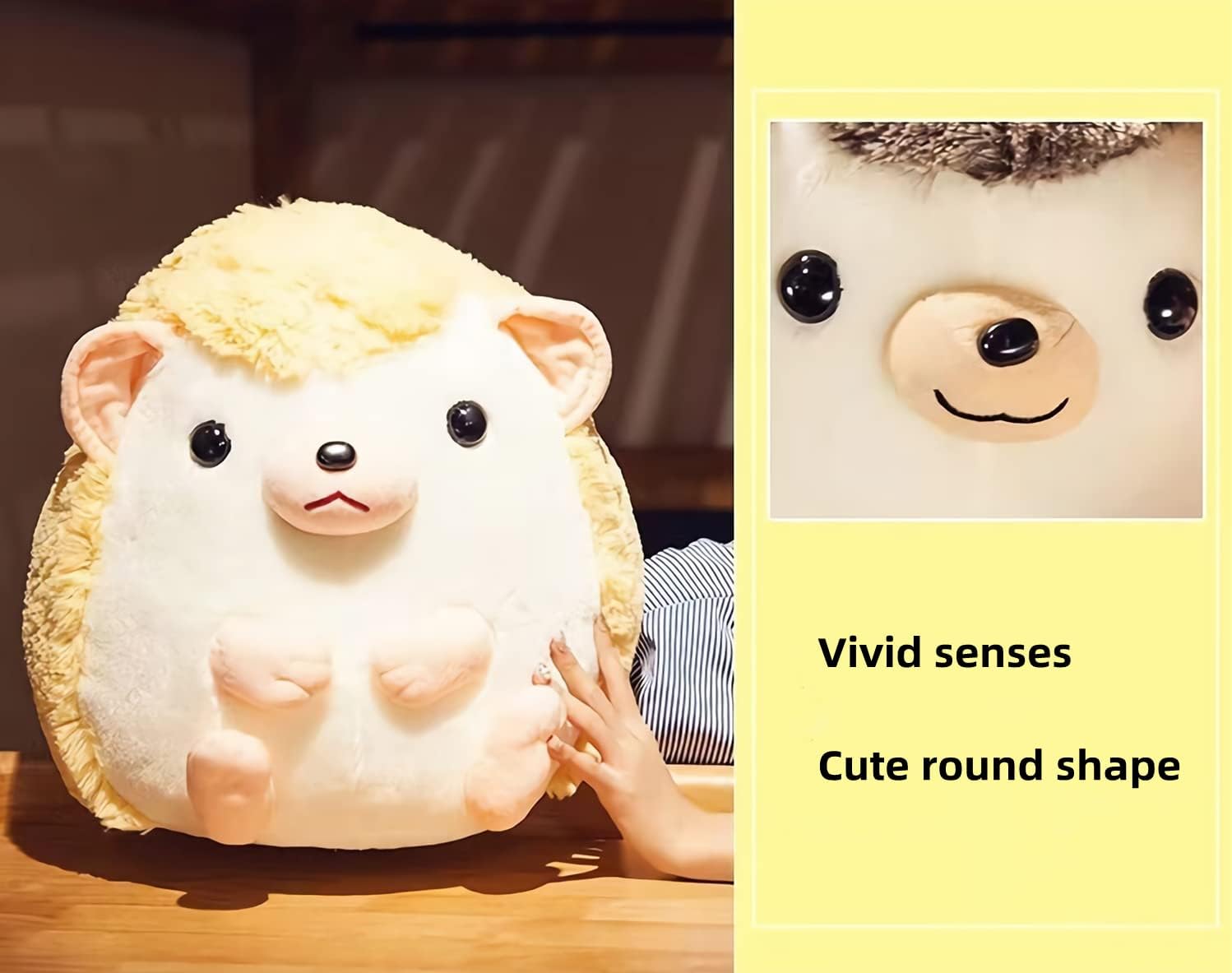 Almohada corporal de peluche de erizo linda, almohada de peluche de erizo kawaii, muñecas de almohada de erizo gordito, juguetes de felpa súper