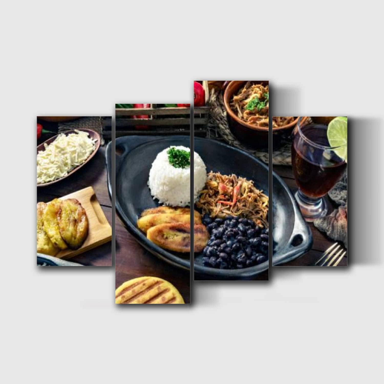 Lienzo decorativo para pared, comida tradicional venezolana, Pabellón Criollo con arepas casabe y obras de arte enmarcadas, pintura moderna,