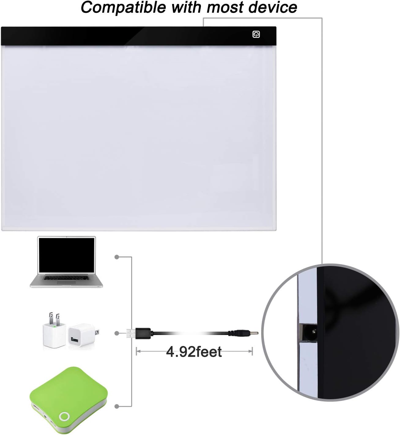 Cuadro de diamante A3 regulable con 3 niveles de brillo LED Tableta de luz brillante Caja de luz aplicable a la pintura de diamante 5D Artcraft Copy