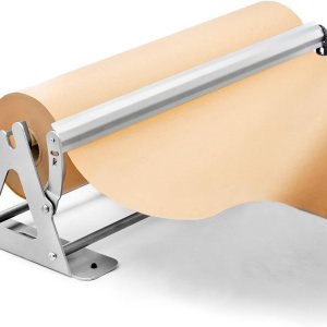 Dispensador y cortador de rollos de papel, dispensador de papel de kraft, congelador y carnicero resistente, antideslizante y montado en la pared Dispensador y cortador de rollos de papel, dispensador de papel de kraft, congelador y carnicero resistente, antideslizante y montado en la pared