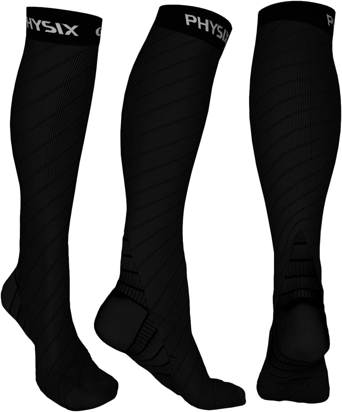 Physix Gear Sport – Calcetines de compresión para hombres y mujeres de 20 a 30 mmhg, ajuste atlético (1 par)