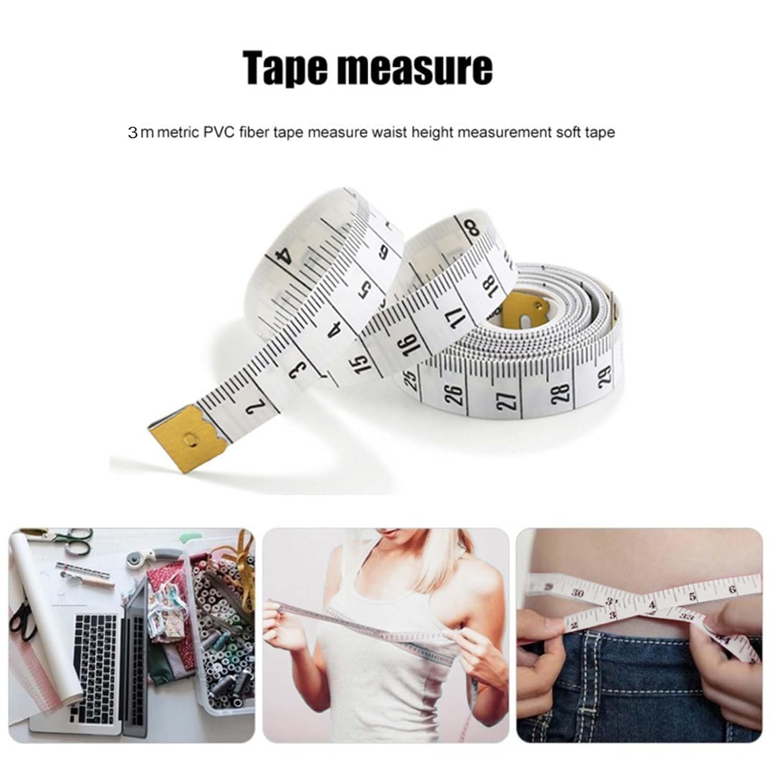 2Pcs Tape Measure Measuring Tape for Body, 120-Inch Double Scale Sewing Flexible Ruler for Weight Loss Body Measurement Tailor Craft Vinyl Body