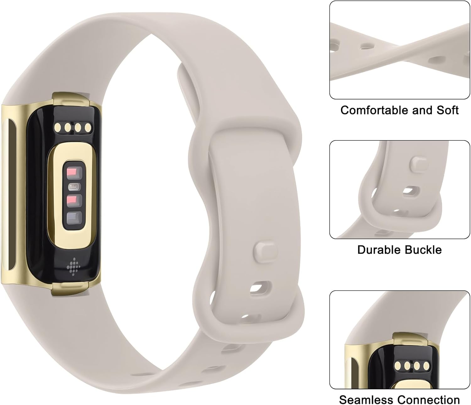 Tobfit Bandas de silicona compatibles con Fitbit Charge 6  Fitbit Charge 5 bandas para mujeres y hombres, correas de repuesto deportivas clásicas
