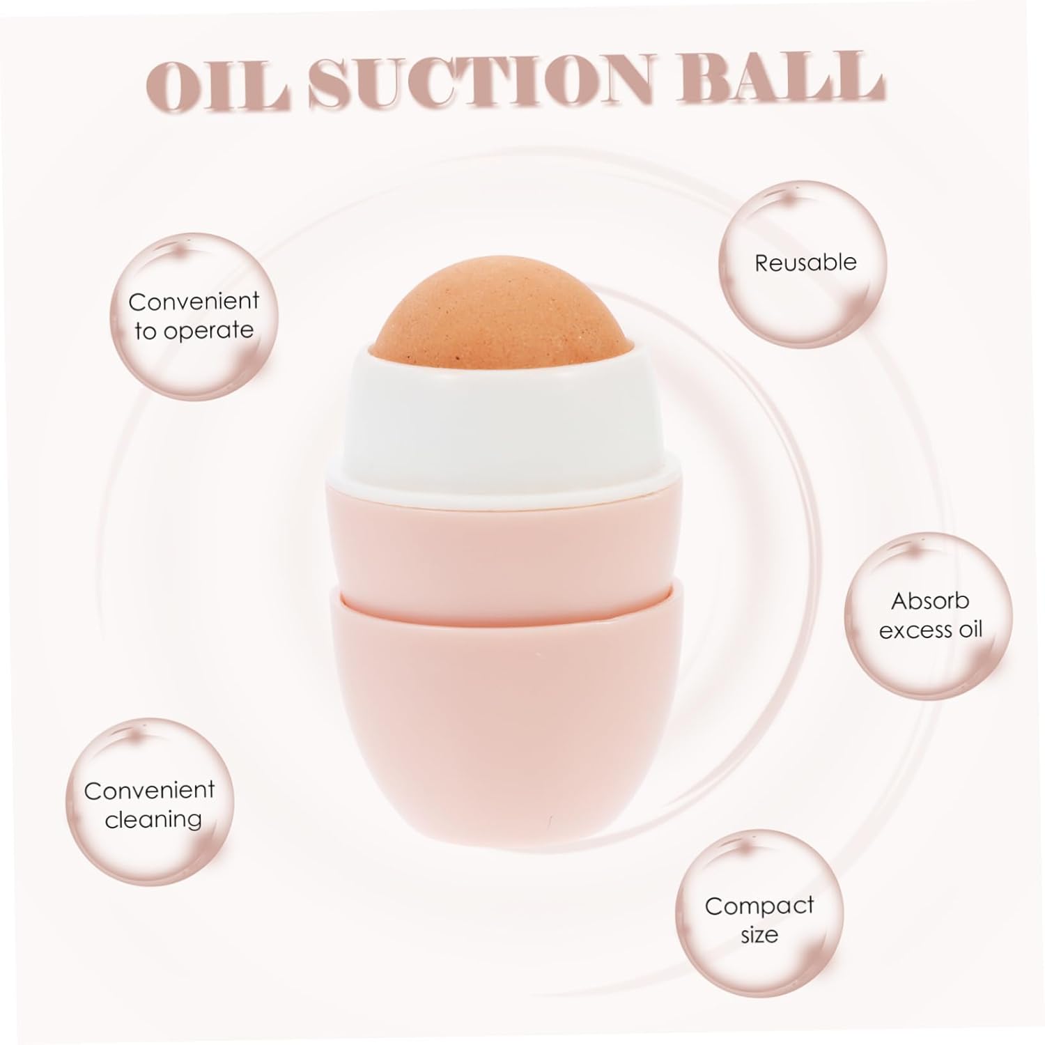 FRCOLOR Bola absorbente de aceite de piedra volcánica Rodillo facial volcánico Rodillo absorbente de aceite Rodillo facial para el cuidado de la
