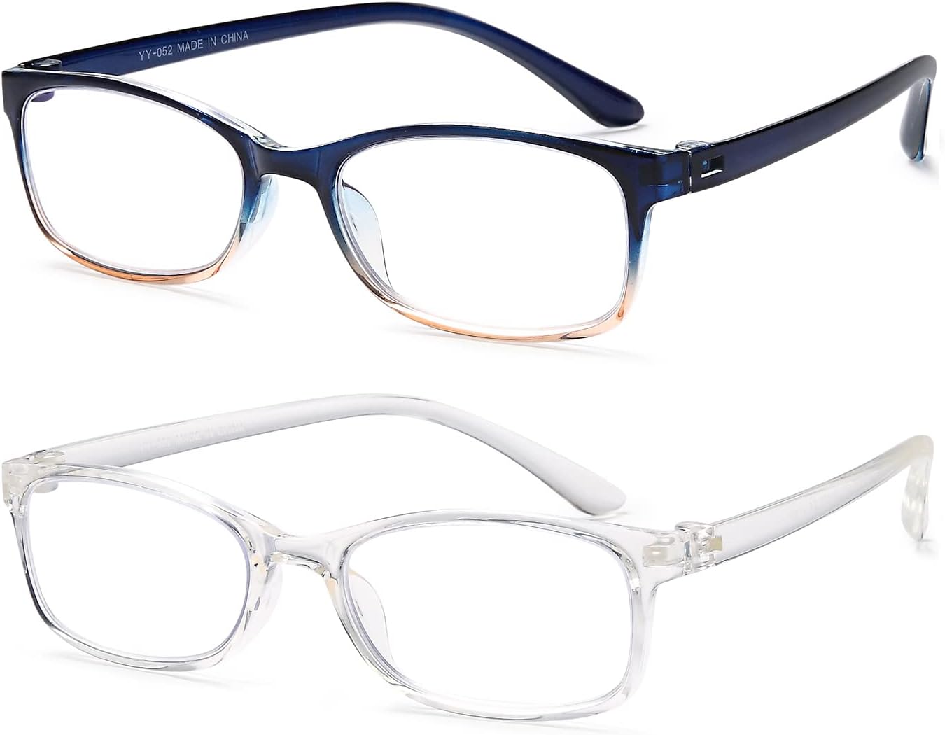 EYEURL Paquete de 2 lentes de lectura para mujeres y hombres, bloqueo de luz azul, ligeros, TR90, filtro de deslumbramiento, rayos UV, fatiga