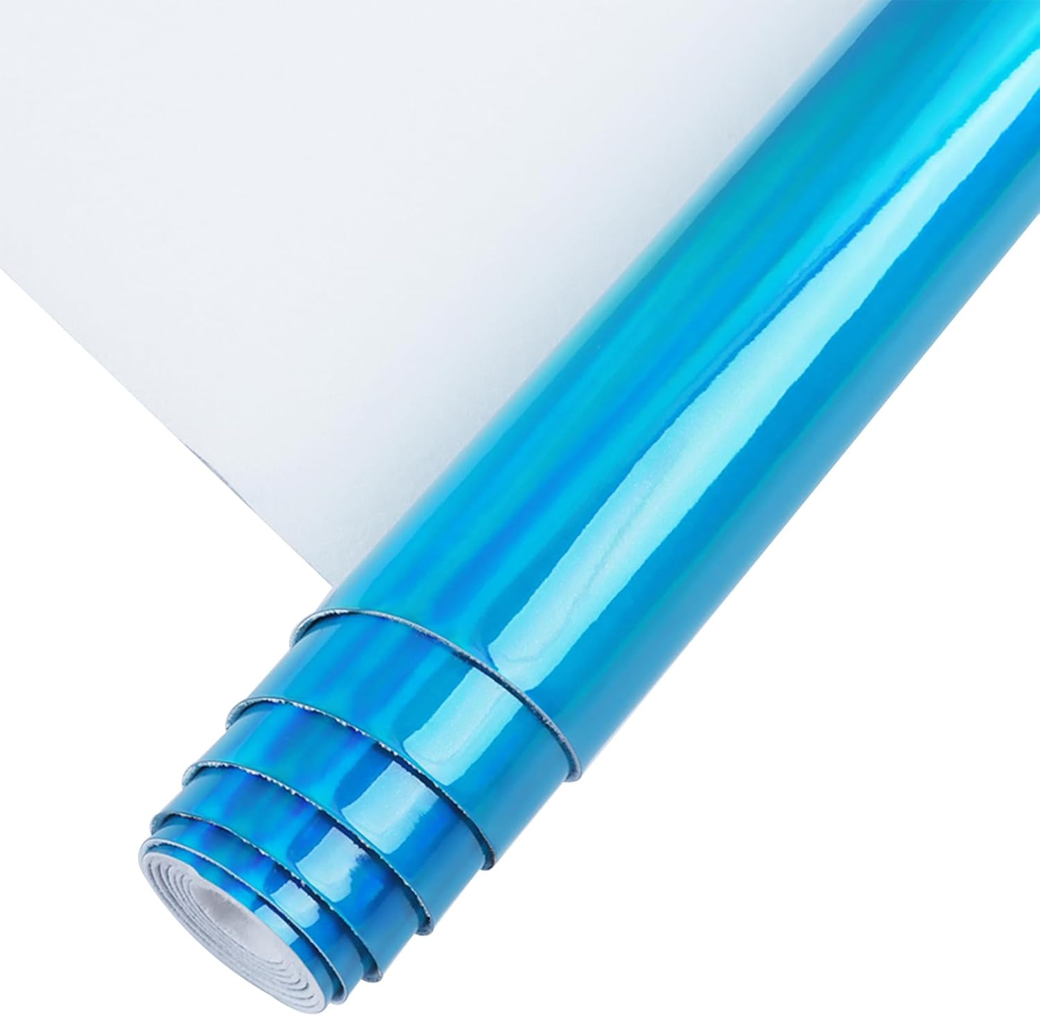 Tela de vinilo holográfica de 12 x 53 pulgadas (11.8 in x 53.1 in), color ilusorio, piel sintética, adecuada para lazos, aretes de cuero y otros