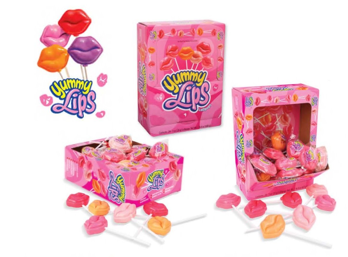 Valentine Yummy Lix Gourmet – Paletas de labios deliciosos (paquete de 24)
