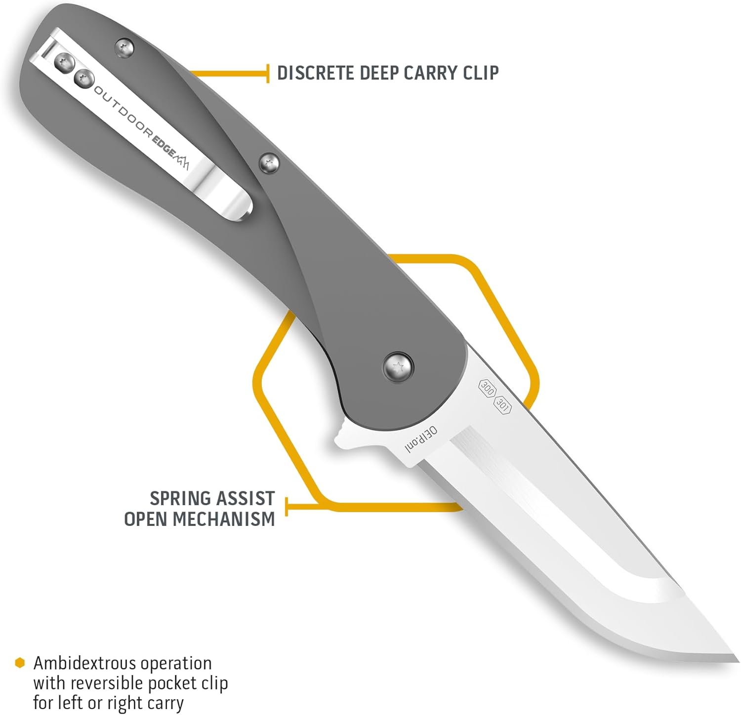 OUTDOOR EDGE RAZOR VX1  Cuchillo de bolsillo plegable EDC asistido con hoja reemplazable  Hoja inoxidable de 3 pulgadas, mango de aluminio anodizado