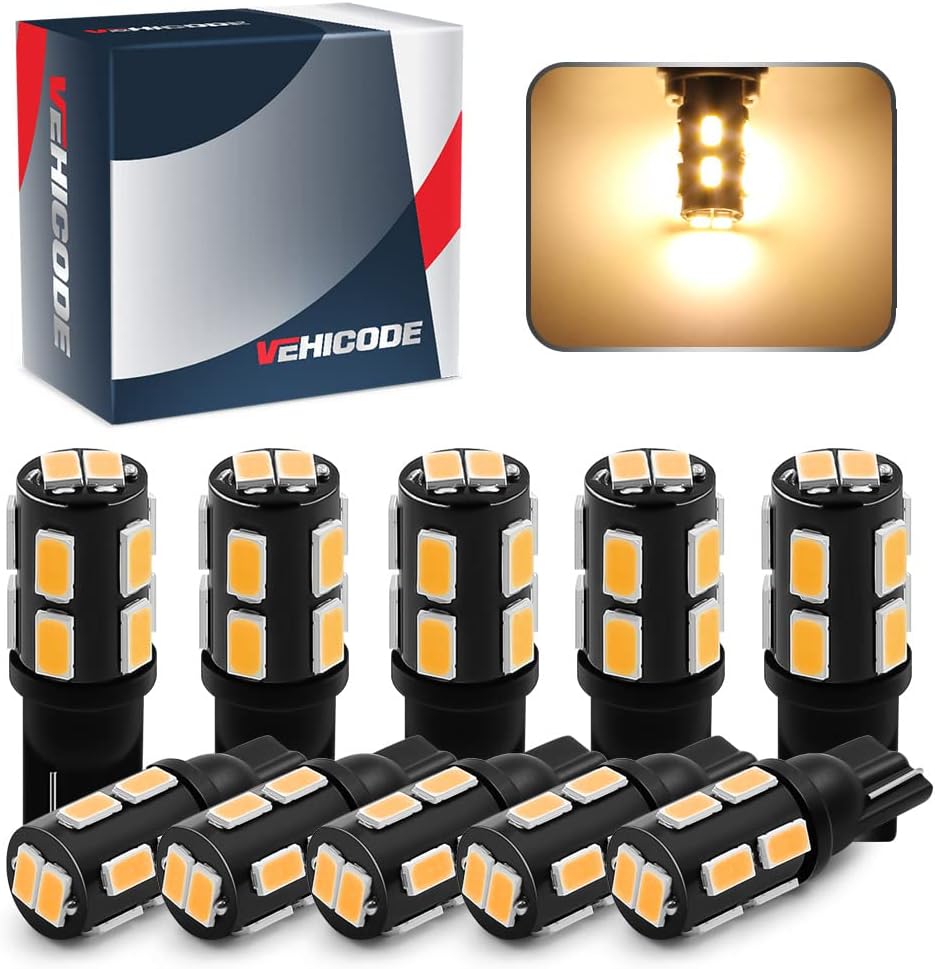 VEHICODE Bombilla LED de 12 V 921 922 912 906 suave blanco cálido 579 904 916 918 Kit de repuesto de luz interior para caravana, cámper, remolque,