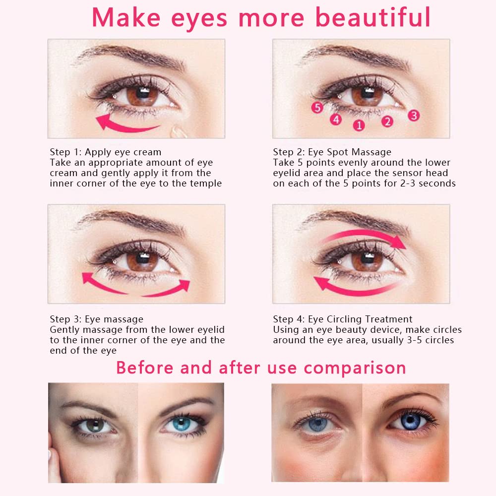 Varita de masaje de ojos blancos sin baterías Instrumento de belleza ocular Instrumento de masaje de elevación de ojos Instrumento de belleza de