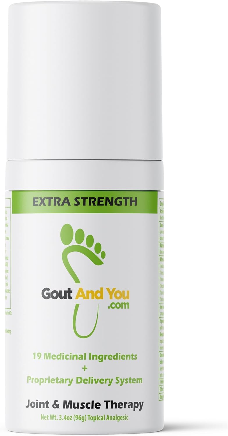 Gout and You Crema extra fuerte para aliviar molestias en las articulaciones para brotes de articulaciones, tendón, dolor muscular, acción rápida,