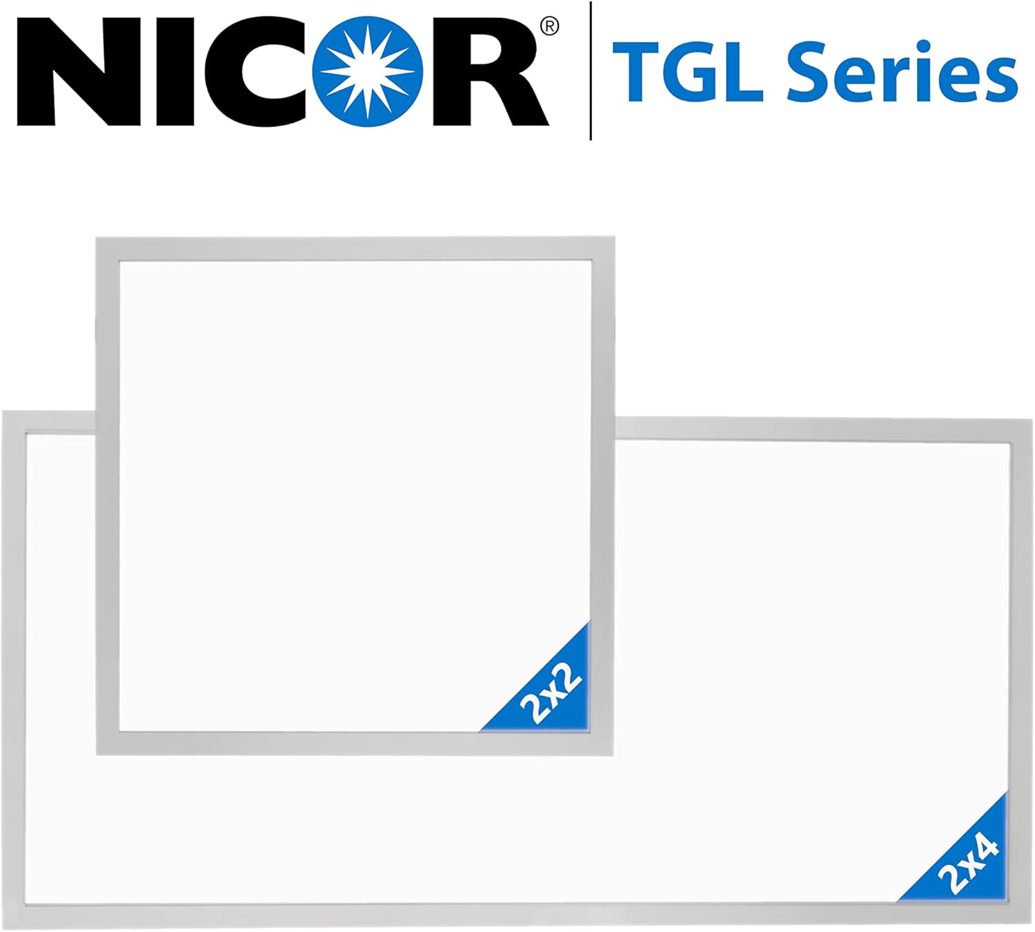 NICOR Lighting TGL124U35-2PK TGL Troffer, 2 x 4 pies, blanco