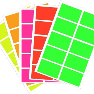Royal Green Etiquetas rectangulares de código de colores de 2 x 1.2 pulgadas, inventario de etiquetas de neón para etiquetado, paquete de 100 (5 Royal Green Etiquetas rectangulares de código de colores de 2 x 1.2 pulgadas, inventario de etiquetas de neón para etiquetado, paquete de 100 (5
