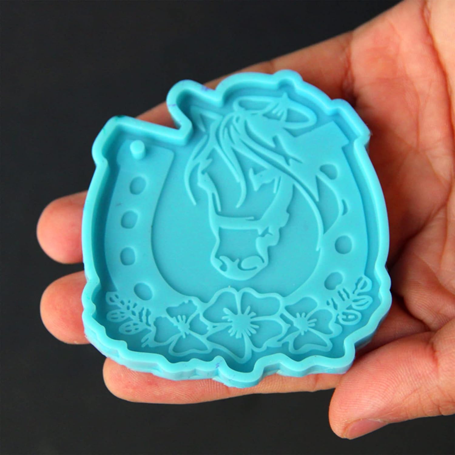 Molde de silicona para llavero de resina de herradura, para manualidades de resina epoxi, collar, colgante, molde de fundición de resina para hacer