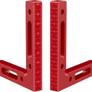 2 cuadrados de posicionamiento de aleación de aluminio de 90 grados, abrazaderas de ángulo recto de 4.7 x 4.7 pulgadas, herramienta de carpintería 2 cuadrados de posicionamiento de aleación de aluminio de 90 grados, abrazaderas de ángulo recto de 4.7 x 4.7 pulgadas, herramienta de carpintería