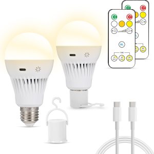 Ankudia Bombilla de luz de emergencia recargable, batería de reserva de 2600 mAh para fallos de energía en el hogar, iluminación de lectura de Ankudia Bombilla de luz de emergencia recargable, batería de reserva de 2600 mAh para fallos de energía en el hogar, iluminación de lectura de