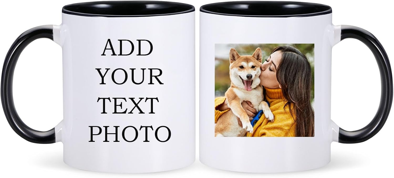 Taza personalizada, taza de café de cerámica con texto fotográfico personalizado y logotipo, taza de té de 11 onzas para hombres y mujeres, idea de