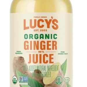 Lucy’s Propiedad familiar (hecho de fresco prensado) orgánico sin OMG 99% jugo de jengibre puro, botella de vidrio de 34 onzas Lucy’s Propiedad familiar (hecho de fresco prensado) orgánico sin OMG 99% jugo de jengibre puro, botella de vidrio de 34 onzas