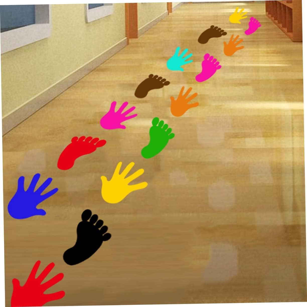 Totority 30 pares de calcomanías de pared para bebé, calcomanías de dibujos animados para niños, calcomanías de huellas para piso, calcomanías para