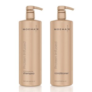 MOEHAIR Champú y acondicionador espesante 2 en 1 con infusión de proteínas para cabello fino  Tratamiento capilar proteico para suavizar, nutrir, MOEHAIR Champú y acondicionador espesante 2 en 1 con infusión de proteínas para cabello fino  Tratamiento capilar proteico para suavizar, nutrir,