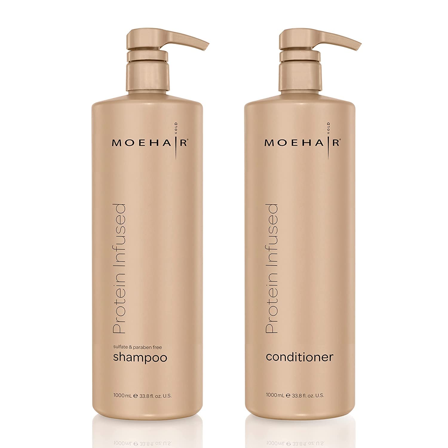 MOEHAIR Champú y acondicionador espesante 2 en 1 con infusión de proteínas para cabello fino  Tratamiento capilar proteico para suavizar, nutrir,