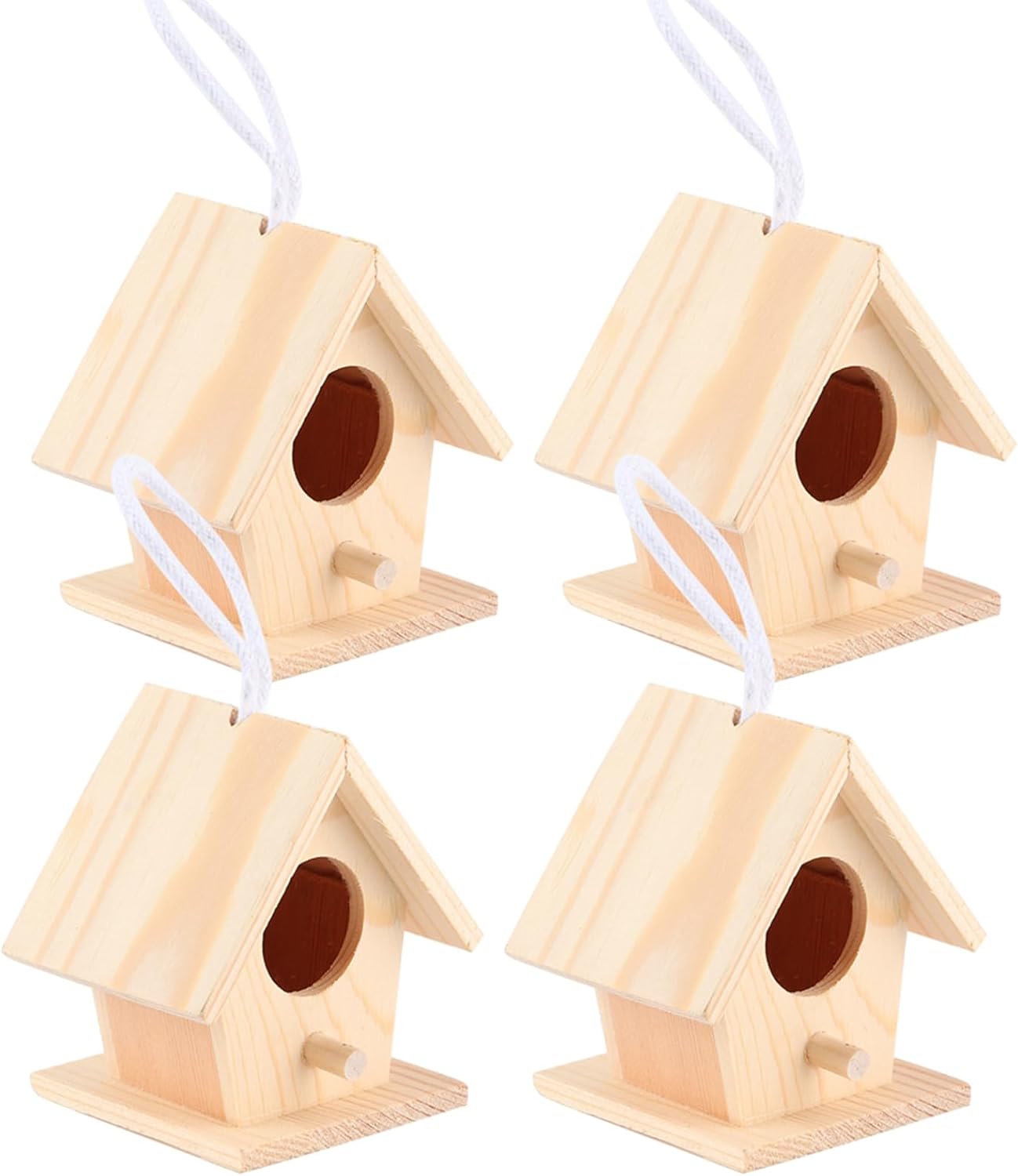 Fydun 4 piezas de madera al aire libre casa colgante pájaro descansando nidos caja decoración jardín ornamento 4 piezas al aire libre pájaro de