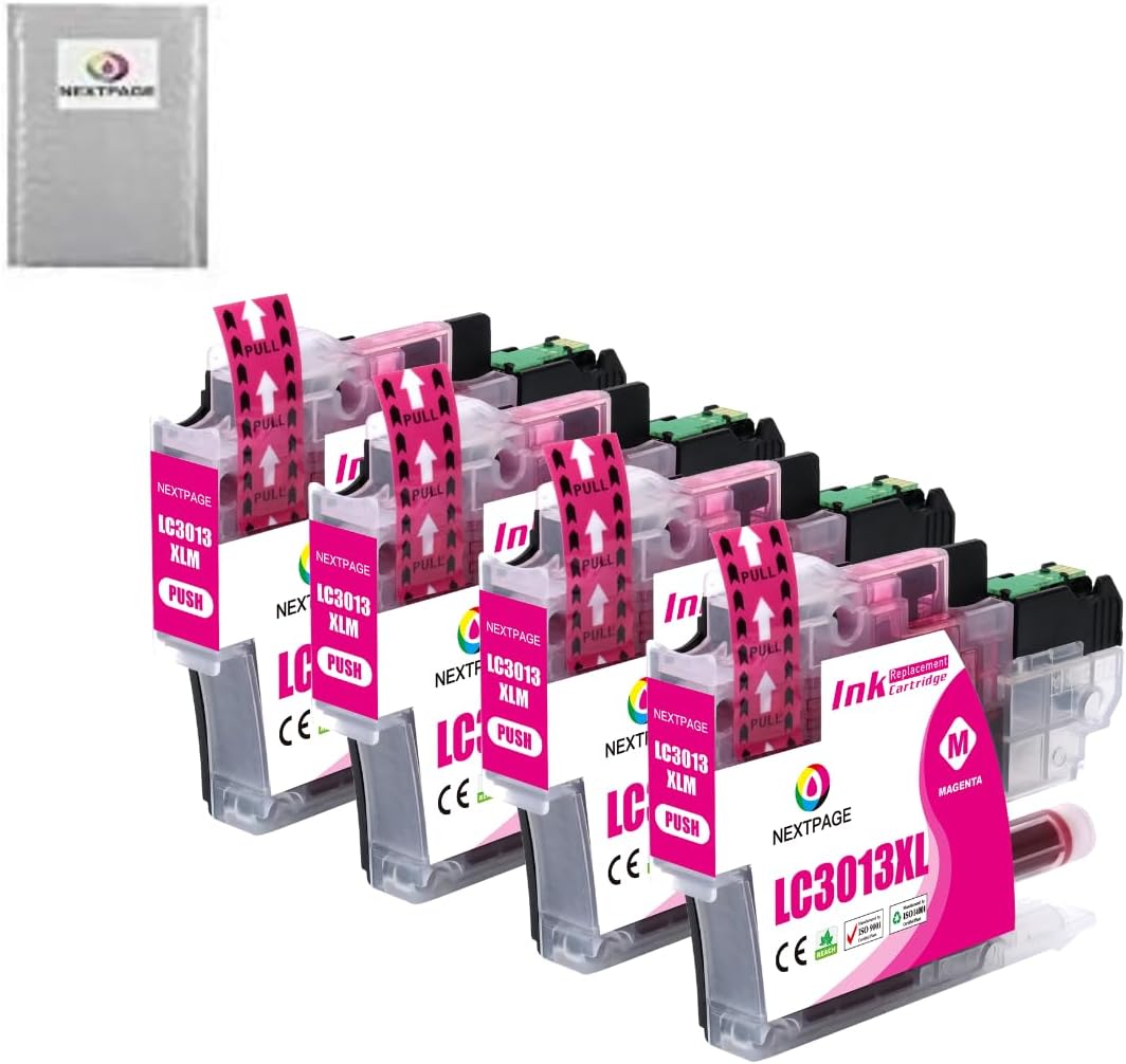 NEXTPAGE LC3013 LC3011 Cartuchos de tinta magenta de repuesto para Brother LC3013 LC3011 LC-3013XL LC-3011XL funciona con impresora de inyección de