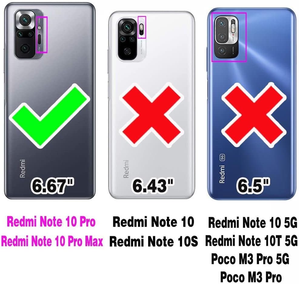 Asuwish Funda de teléfono para Xiaomi Redmi Note 10 Pro con protector de pantalla de vidrio templado y soporte delgado híbrido resistente resistente
