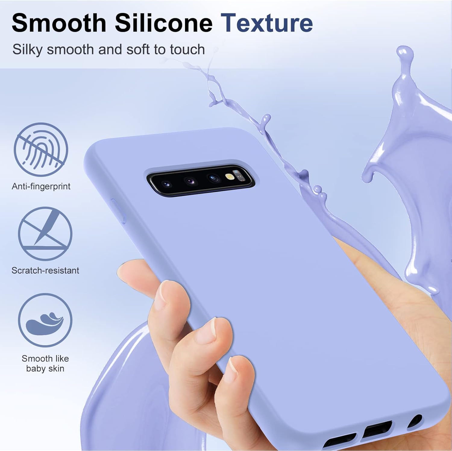 LeYi Funda para Samsung S10, Galaxy S10 de 6.1 pulgadas con 2 protectores de pantalla, funda protectora de silicona líquida suave a prueba de golpes