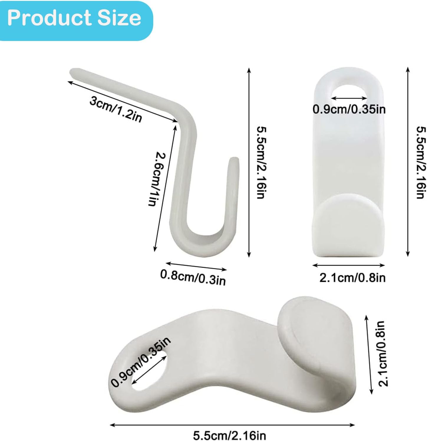 DG HOME & MORE 40 perchas de plástico para colgar ropa con ganchos para colgar, color blanco