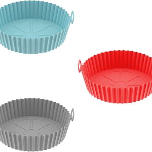 Camidy 3 piezas de forros de silicona para freidora de aire, tazón de cesta de silicona para freidora de aire, reemplazo de papel pergamino Camidy 3 piezas de forros de silicona para freidora de aire, tazón de cesta de silicona para freidora de aire, reemplazo de papel pergamino