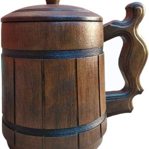 Taza de cerveza de madera hecha a mano con tapa. Capacidad 20 oz (20.3 fl oz). Taza de cerveza de madera ecológica – Taza de cerveza de madera con Taza de cerveza de madera hecha a mano con tapa. Capacidad 20 oz (20.3 fl oz). Taza de cerveza de madera ecológica – Taza de cerveza de madera con