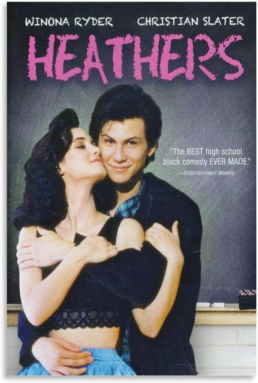 TONGYANG Heathers – Póster de película para dormitorio, decoración de pared estética, lienzo, regalo de 12 x 18 pulgadas (11.8 x 17.7 in)